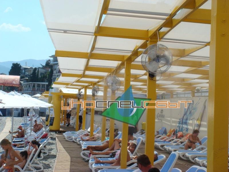 2019 Охлаждение пляжных территорий туманообразующими вентиляторами 2019 Охлаждение пляжных территорий туманообразующими вентиляторами